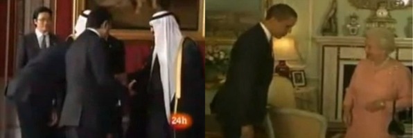 Obama bows to King and Queen